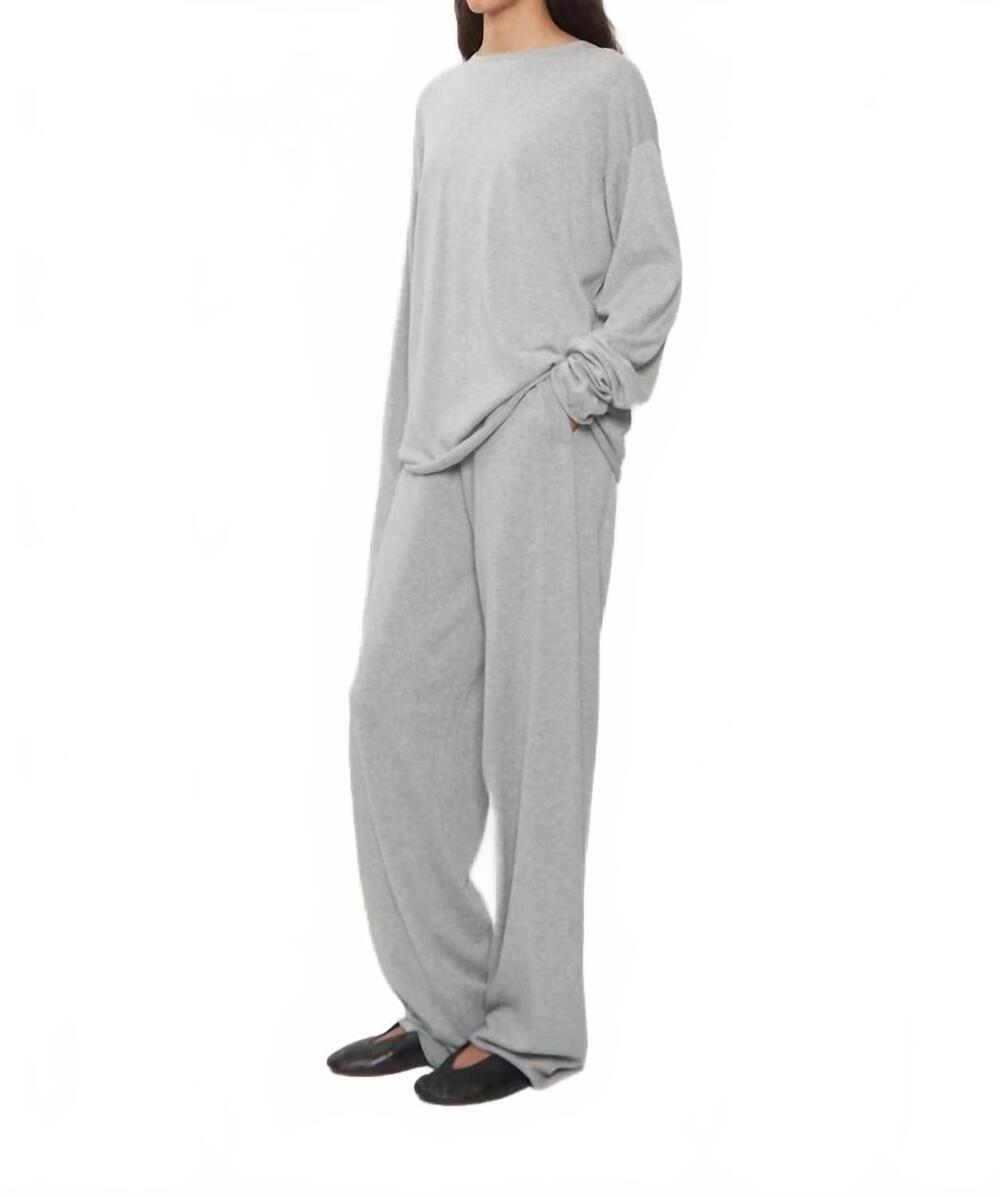 NEW ETERNE chloe thermal lounge pants in heather grey